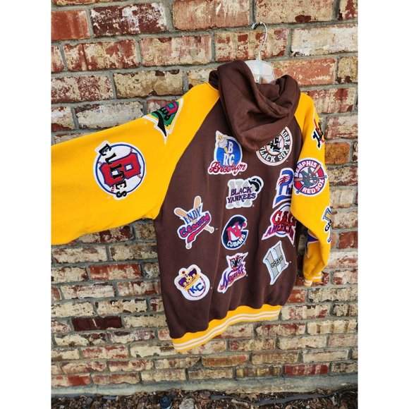 VTG NLBM all stars big boy negro leagues mens XL Museum patch hoodie brown EUC - Picture 11 of 16